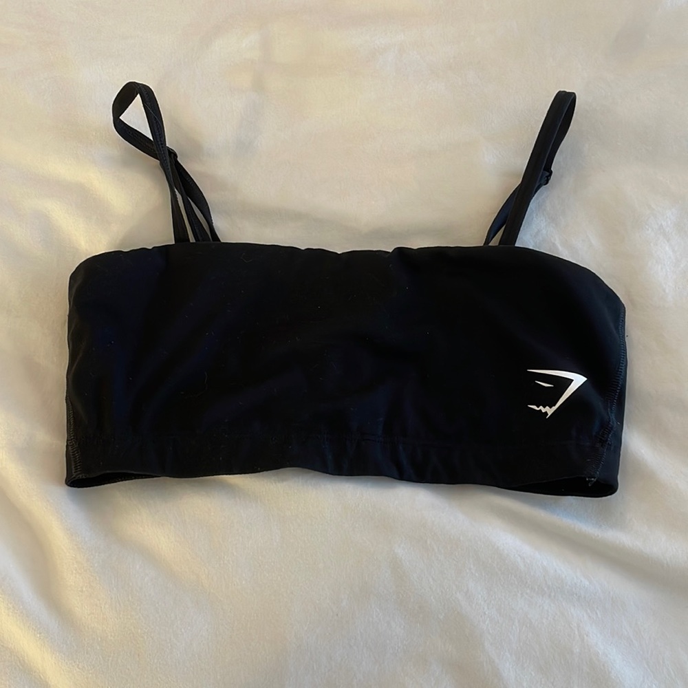 Gymshark Black Bandeu Top Size S